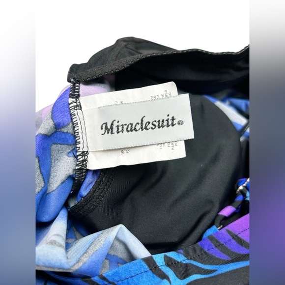 MIRACLESUIT Colorful Ruching Swim Suit Size 10 - Picture 3 of 9